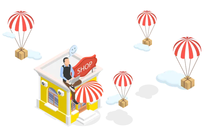 3 D Isometric Flat Vector Illustration Of Dropshipping Business Model E Store And E Commerce Business Illustration