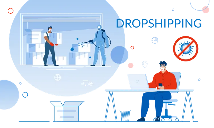 Dropshipping in Global Covid19 Pandemic Condition  Illustration