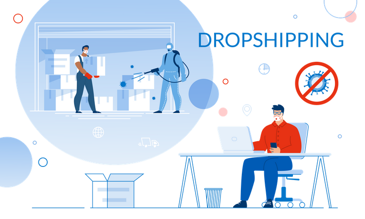 Dropshipping in Global Covid19 Pandemic Condition  Illustration