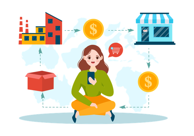 Sucesso de dropshipping  Illustration