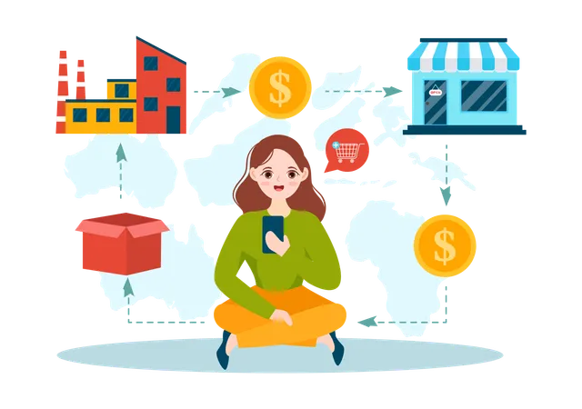 Sucesso de dropshipping  Illustration