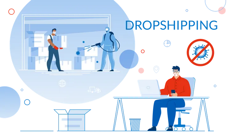 Dropshipping während der globalen Covid19-Pandemie  Illustration