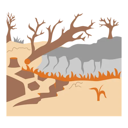 Drought Vector Illustration In Flat Style With Climate Change Theme Editable Vector Illustration Illustration