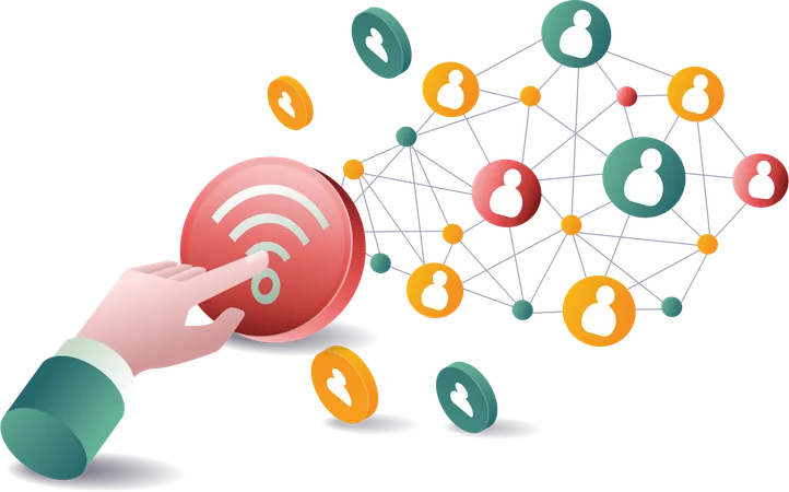 Durch Drücken der WLAN-Netzwerktaste  Illustration