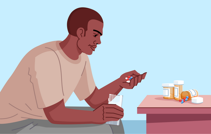 Drug addicted man  Illustration