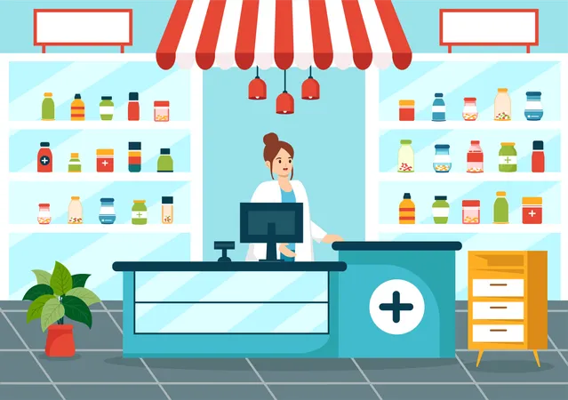 Drug Store reception  Illustration