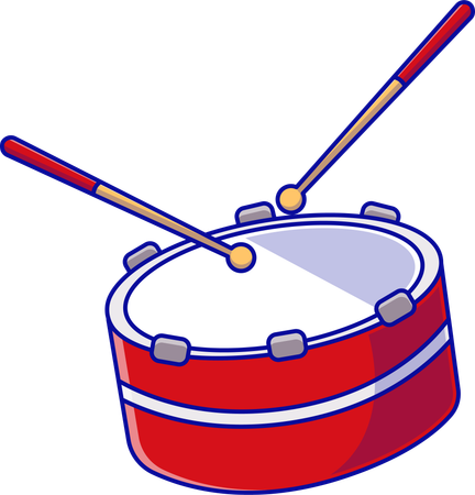 Drum With Stick  Illustration
