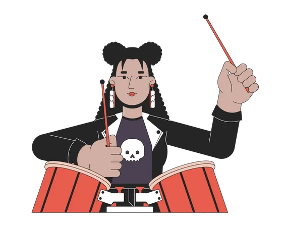 Drummer Artist  Illustration