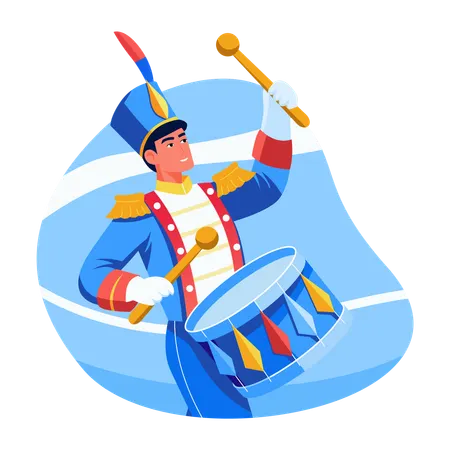 Drummer playing drum beat  Illustration