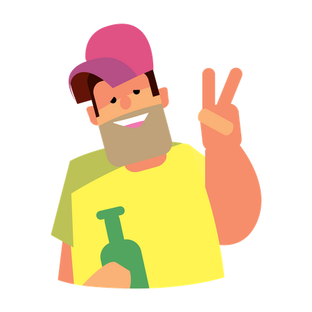 Drunk Man  Illustration