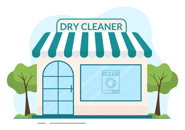 Dry Cleaner shop Illustration