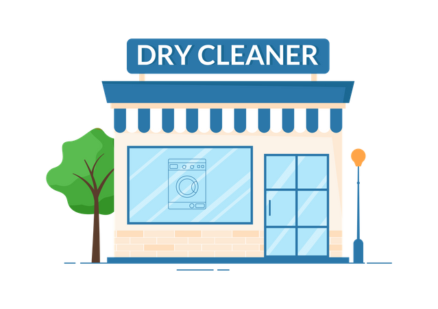 Dry Cleaner store Illustration