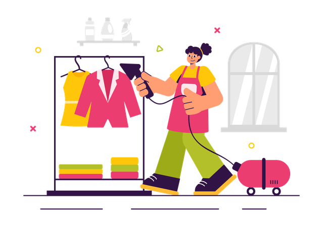 Dry Cleaner Store Service  Illustration