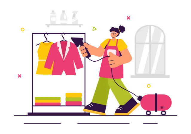 Dry Cleaner Store Service  Illustration