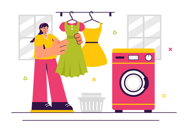 Dry Cleaner Store Service  Illustration