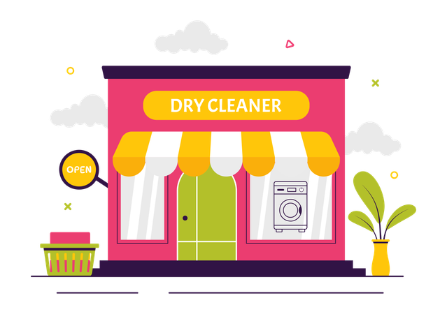 Dry Cleaner Store Service  Illustration