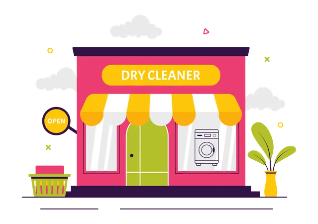 Dry Cleaner Store Service  Illustration