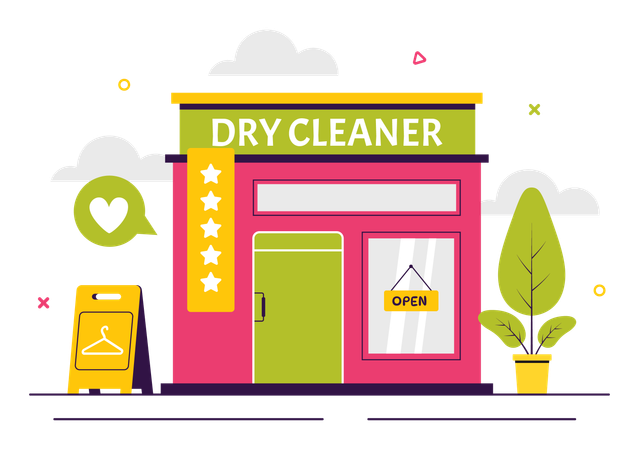 Dry Cleaner Store Service  Illustration