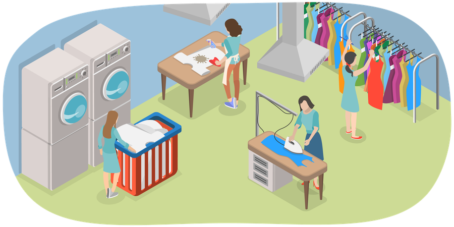 Dry Cleaning Service  Illustration