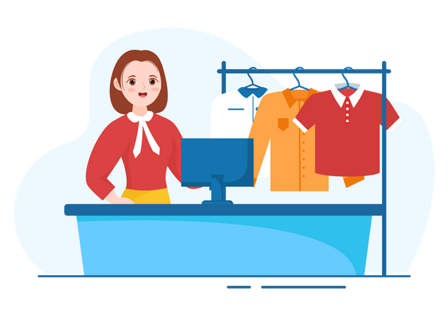 Dry Cleaning Store Illustration