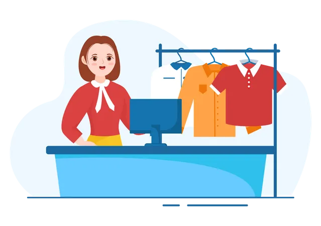 Dry Cleaning Store Illustration