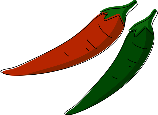 Dual Chili Peppers  イラスト