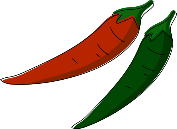 Dual Chili Peppers  Illustration