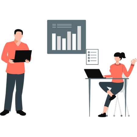 Duas pessoas reduzindo seu próprio trabalho  Illustration