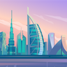 free dubai city illustrations