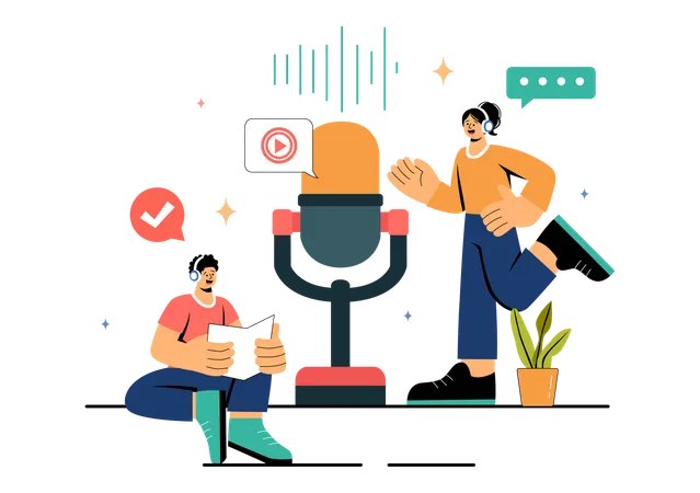 Dubbing and Voice Acting  Illustration