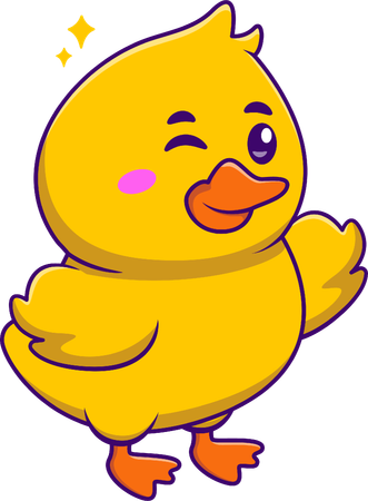 Duck Blinking Eyes  Illustration