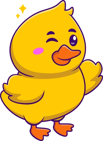 Duck Blinking Eyes  Illustration