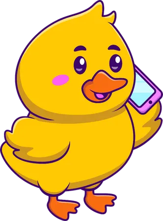 Duck talking on Phone  Illustration