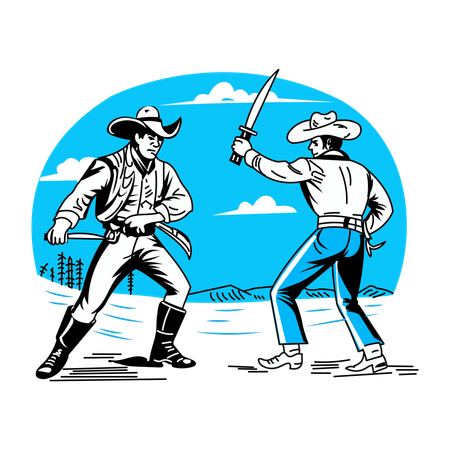 Duelo de Cowboys  Ilustração