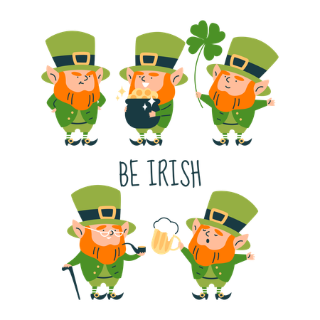 Duende para el día de San Patricio  Ilustración