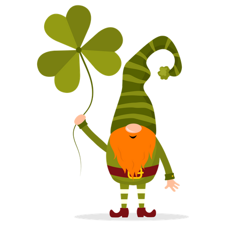 Duendes sosteniendo la hoja  Ilustración