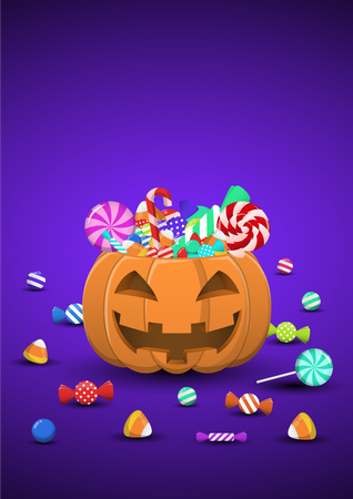 Dulces y caramelos de Halloween  Ilustración