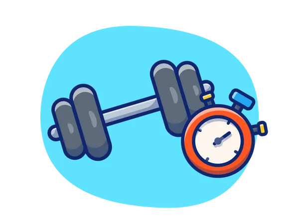 Dumbbell with stopwatch  Illustration