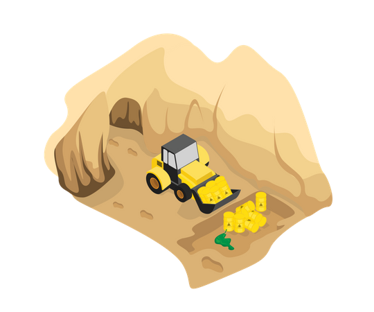 Dumping toxic waste in the ground Illustration