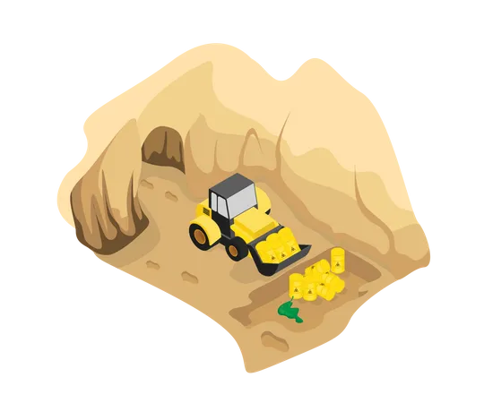 Dumping toxic waste in the ground  Illustration