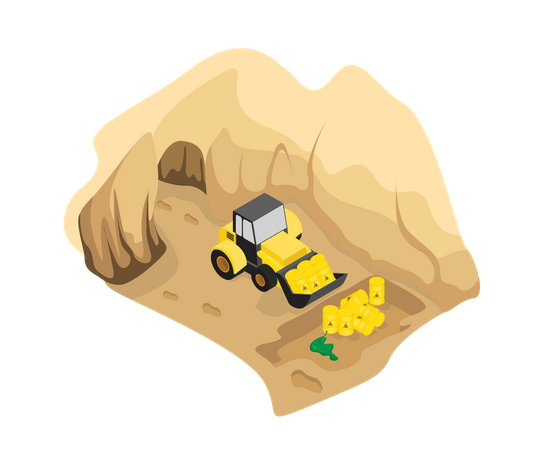 Dumping toxic waste in the ground  Illustration