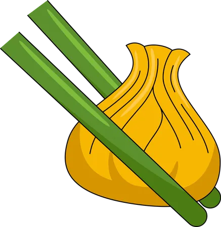 Dumpling with chopsticks  Illustration