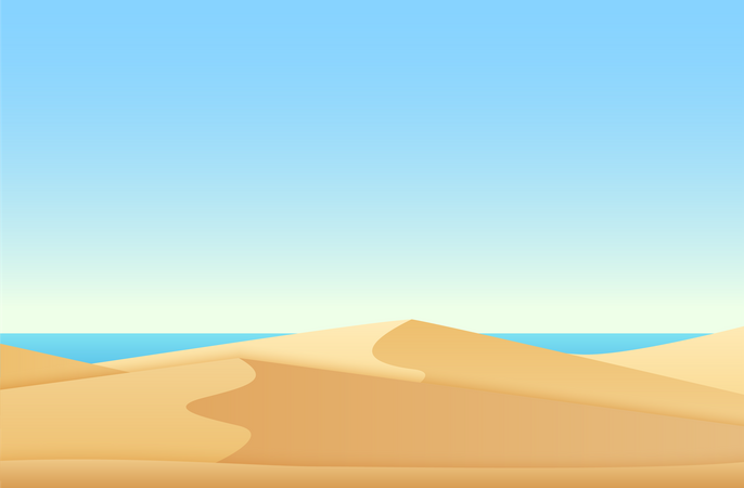 Dunas de areia do deserto  Ilustração