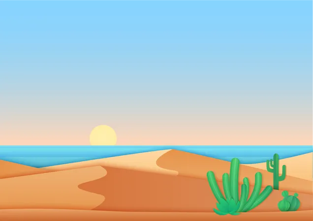Dunas de arena del desierto  Ilustración