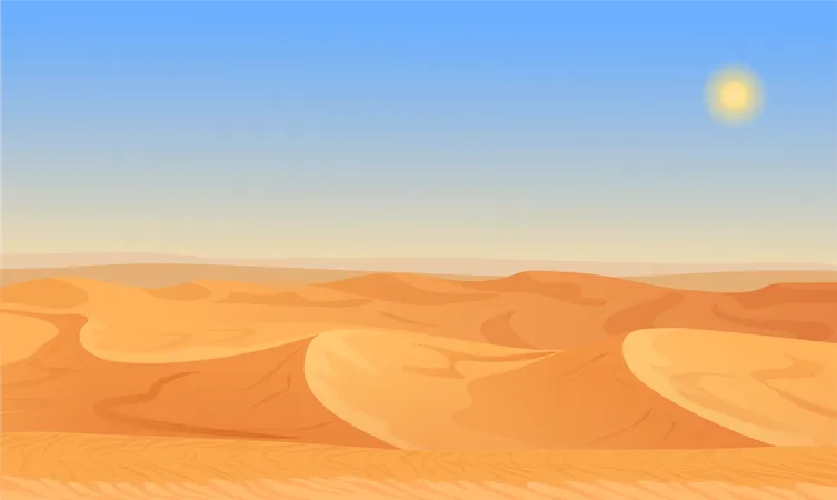 Dunas de arena en el desierto  Ilustración