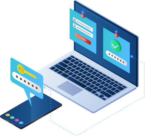 Duo authentication security  Illustration