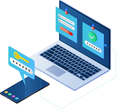 Duo authentication security  Illustration