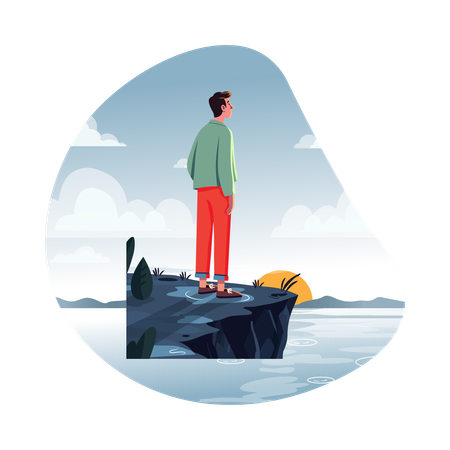 Durch Wasserpfützen laufen  Illustration