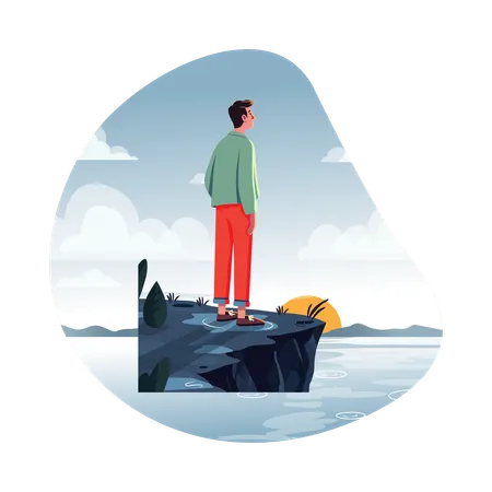Durch Wasserpfützen laufen  Illustration