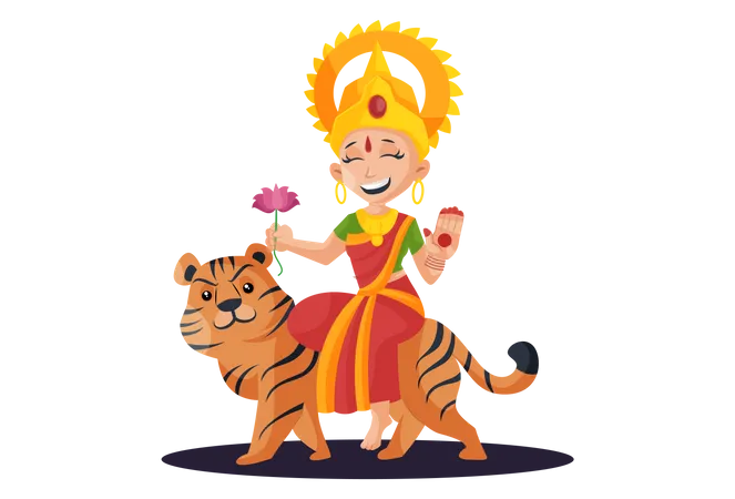 Best Premium Durga Maa Illustration download in PNG & Vector format